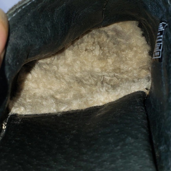 UGG Abbie Womens Black Leather Studded Wooded Clogs Size US 10 Sherpa Lined Mule - Picture 9 of 13